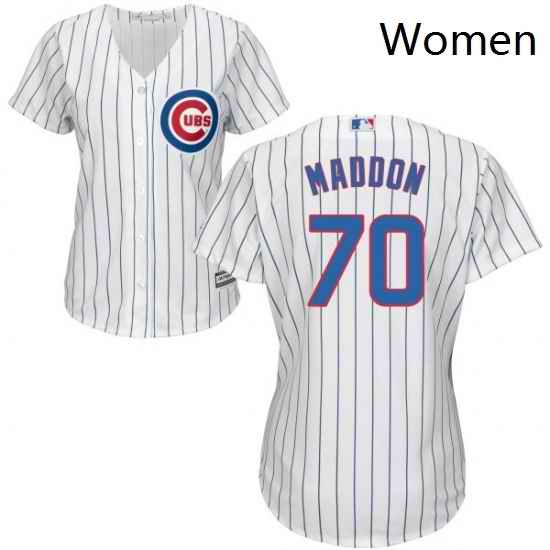 Womens Majestic Chicago Cubs 70 Joe Maddon Replica White Home Cool Base MLB Jersey